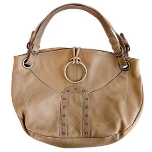 Vintage Luce Women's Shoulder Bag Hobo Purse Brown Leather Brass Slouchy Boho